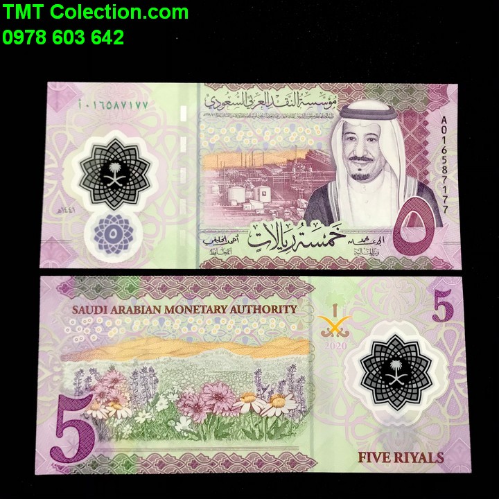 Saudi Arabia - Ả Rập Saudi 5 Rial 2020 UNC Polyme - TMT Collection.com