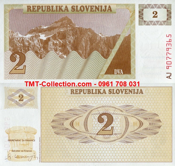 Slovenia 2 Tolarjev 1990 UNC