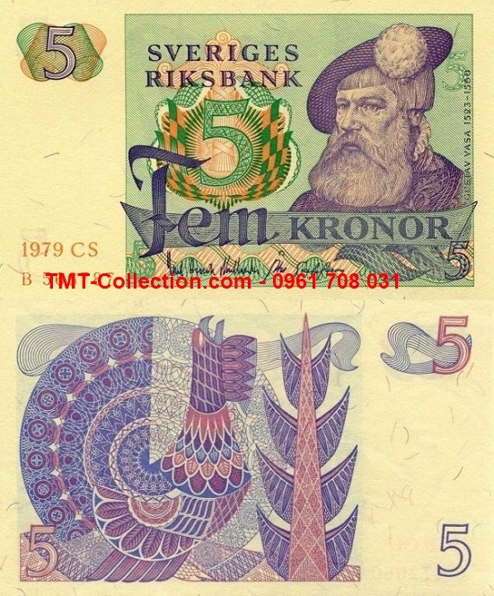 SWEDEN - THỤY ĐIỂN 5 KRONER 1979 UNC