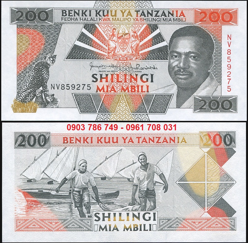 Tiền Sưu Tầm Tanzania 200 Shillings 1993 UNC