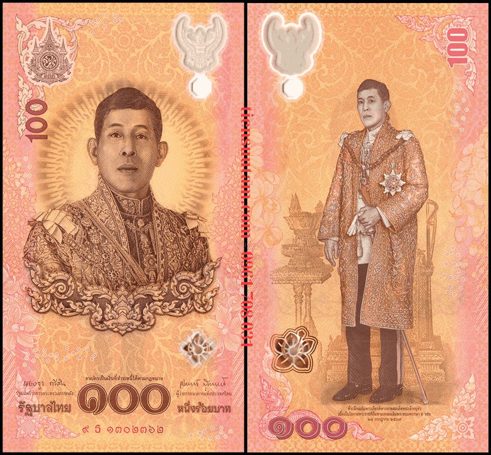 Thailand - Thái Lan 100 Baht 2024 UNC Polyme Kỷ Niệm Sinh Nhật Thứ 72 Vua Rama X