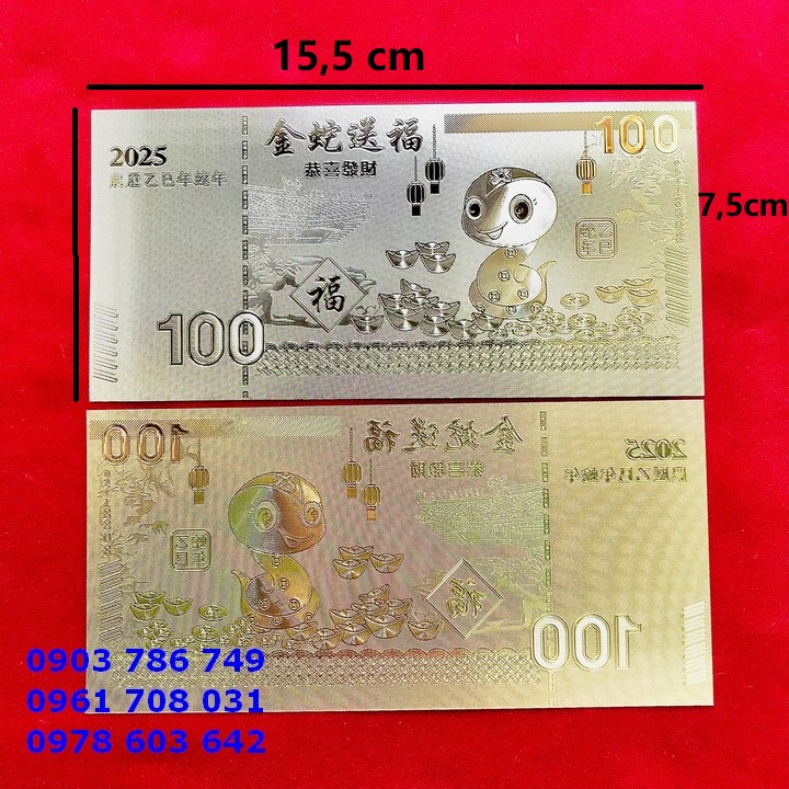 Tiền lì xì con Rắn mạ vàng plastic
