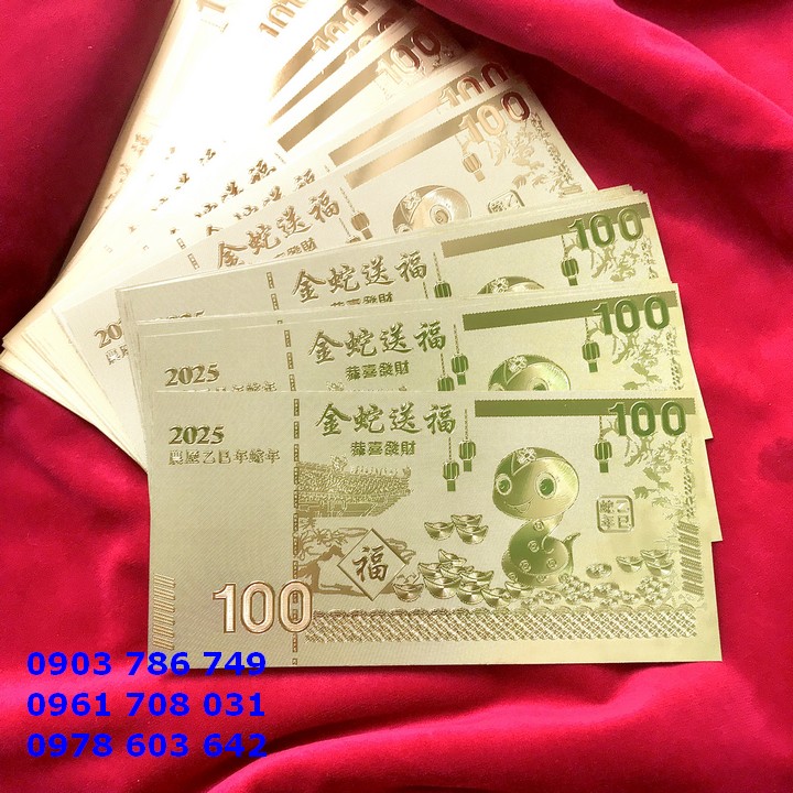 Tiền lì xì con Rắn mạ vàng plastic