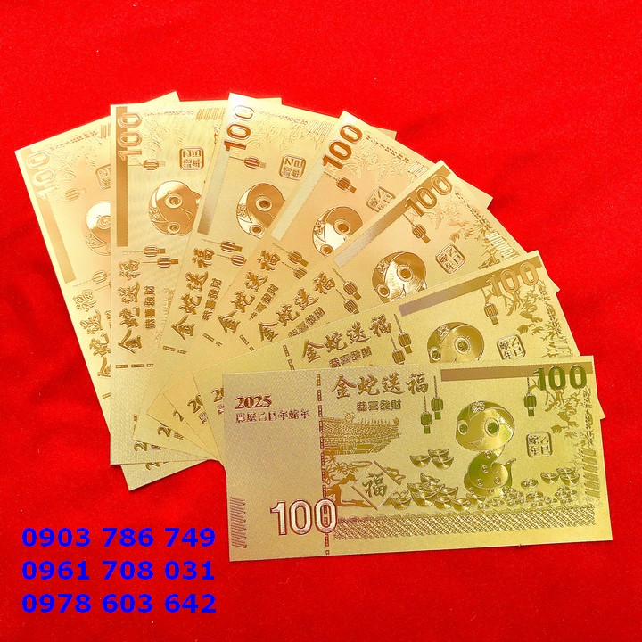 Tiền lì xì con Rắn mạ vàng plastic