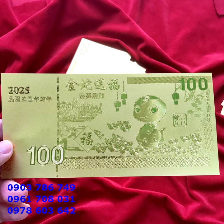 Tiền lì xì con Rắn mạ vàng plastic