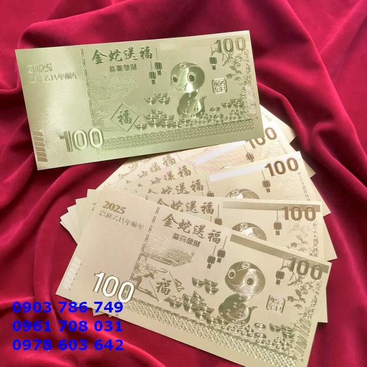 Tiền lì xì con Rắn mạ vàng plastic