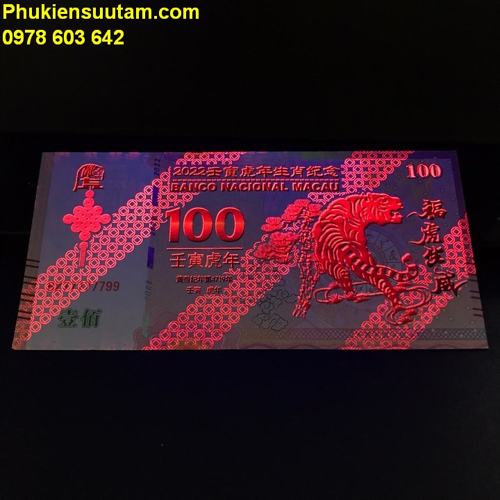 Tiền lì xì 100 dola macao hình con cọp 2022 - Phukiensuutam.com