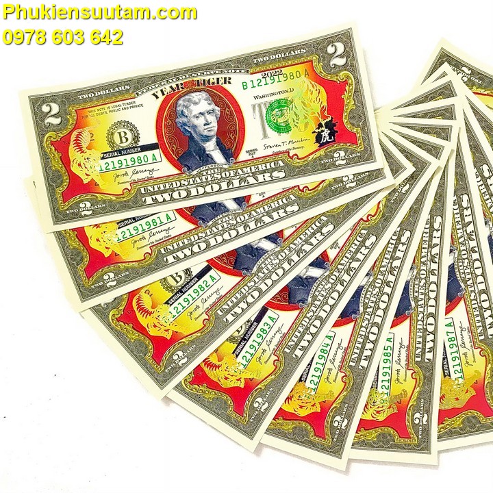 Tiền 2 USD hình con Cọp SERI năm sinh - Phukiensuutam.com
