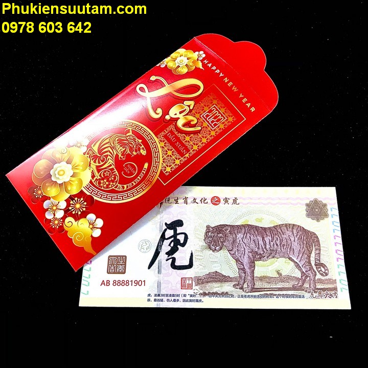 Tiền lì xì 100 hình con Cọp Trung Quốc - Phukiensuutam.com