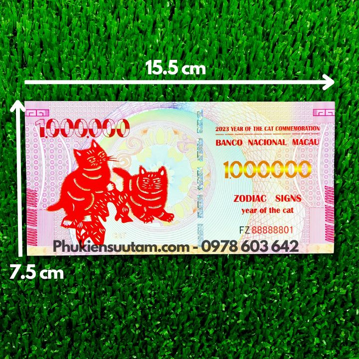 Tiền Lì Xì 1 Triệu Dola Macao Hình Con Mèo - Phukiensuutam.com