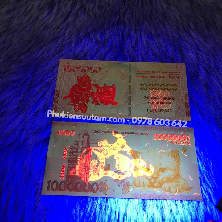 Tiền Lì Xì 1 Triệu Dola Macao Hình Con Mèo - Phukiensuutam.com