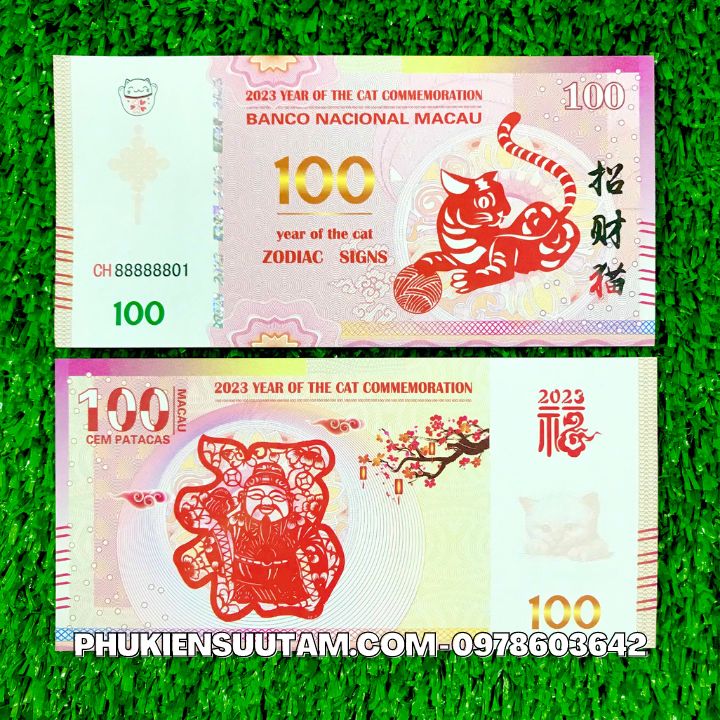 Tiền Lì Xì 100 Dola Macao Hình Con Mèo 2023 - Phukiensuutam.com