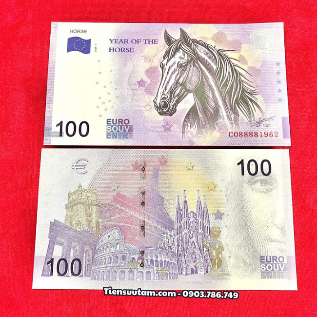 Tiền Lì Xì 100 Euro Hình Con Ngựa 2026