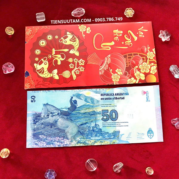 Tiền Lì Xì Tết Hình Con Ngựa Của Argentina 50 Peso 2015 UNC