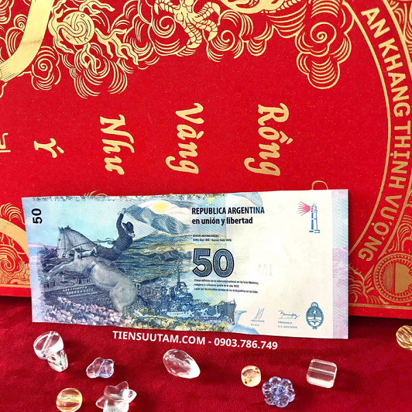 Tiền Lì Xì Tết Hình Con Ngựa Của Argentina 50 Peso 2015 UNC