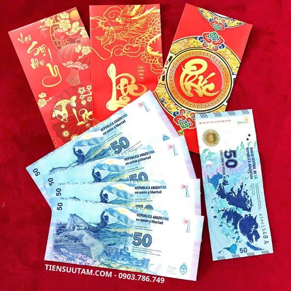 Tiền Lì Xì Tết Hình Con Ngựa Của Argentina 50 Peso 2015 UNC