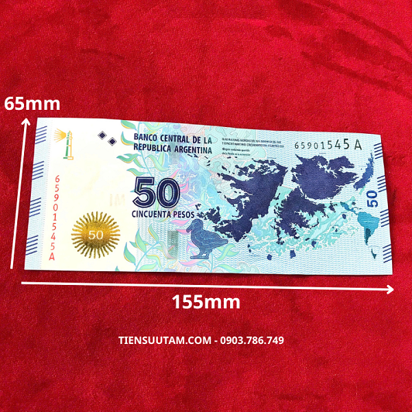 Tiền Lì Xì Tết Hình Con Ngựa Của Argentina 50 Peso 2015 UNC