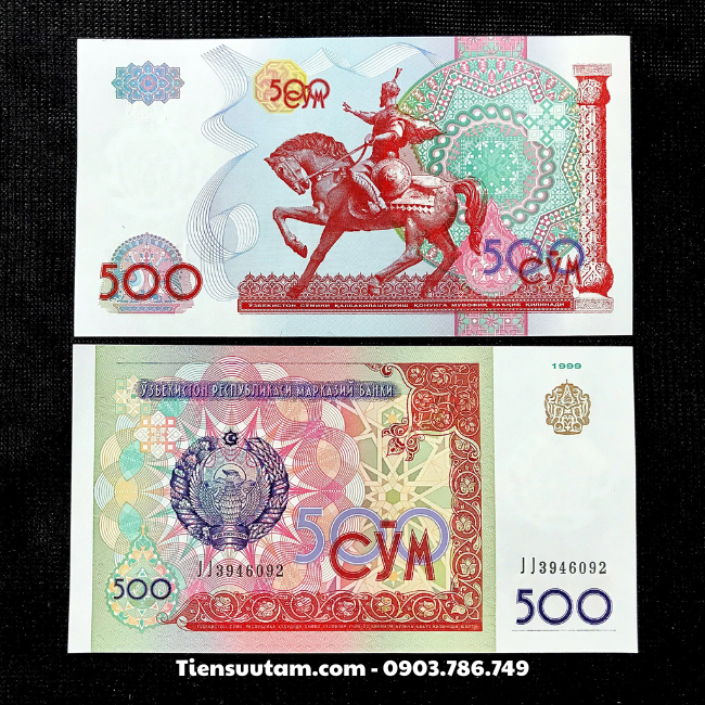 Tiền Lì Xì Tết Hình Con Ngựa Của Uzbekistan 500 Sum