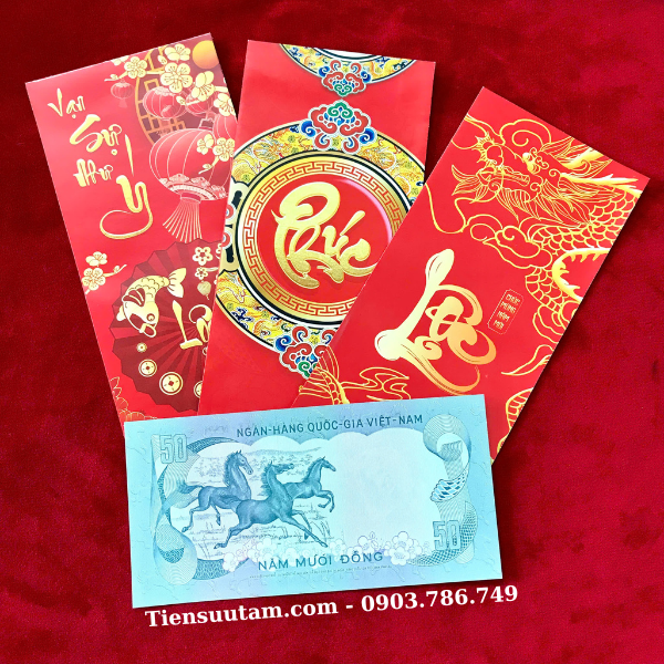 Tiền lì xì Tết hình Con Ngựa Việt Nam Cộng Hòa 50 Đồng 1972