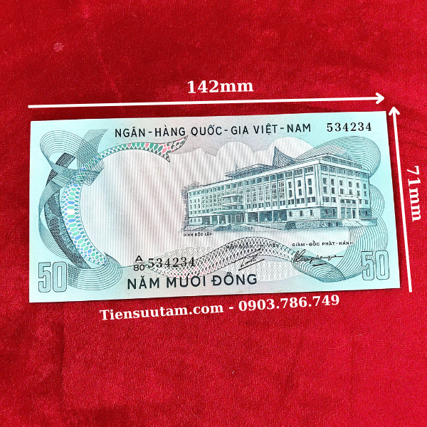 Tiền lì xì Tết hình Con Ngựa Việt Nam Cộng Hòa 50 Đồng 1972
