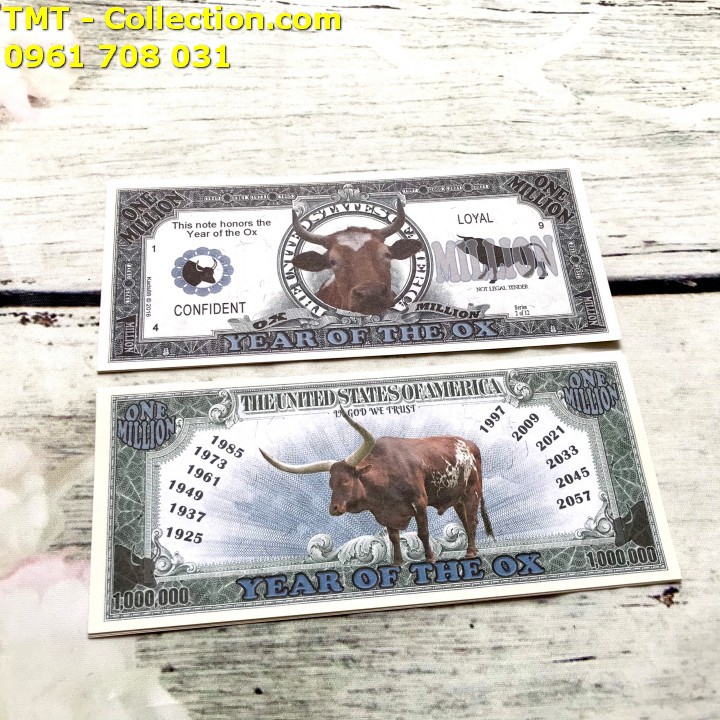 Tiền lưu niệm 1 triệu USD hình con Trâu - TMT Collection.com