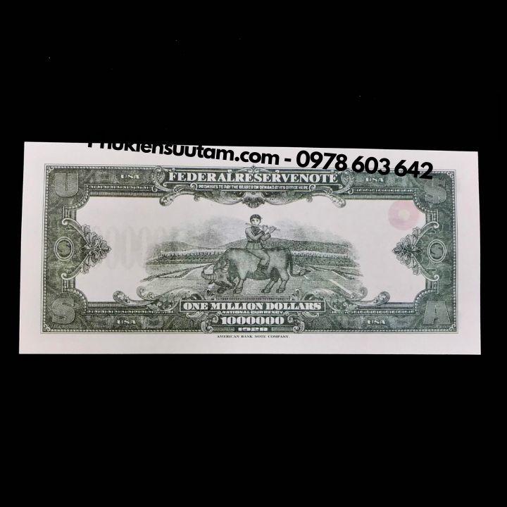 Tiền Lưu Niệm 1 Triệu USD Hình Benjamin Franklin Dạ Quang - Phukiensuutam.com