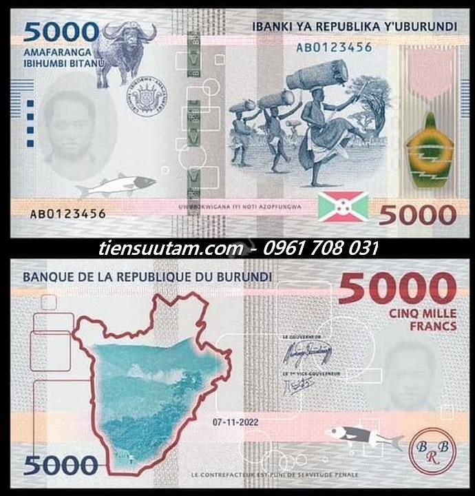 Burundi 5000 Francs 2022 UNC