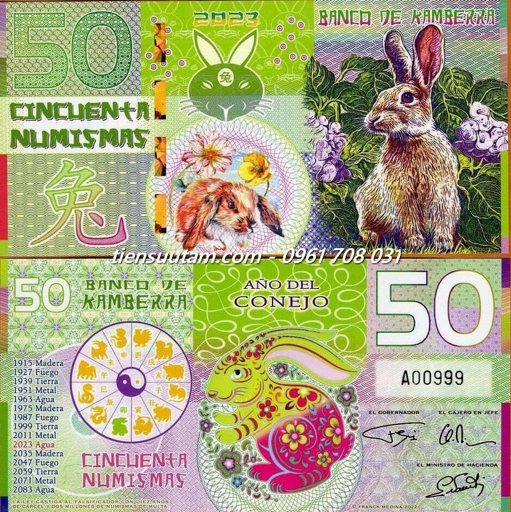 Kamberra 50 numismas 2023 UNC Thỏ