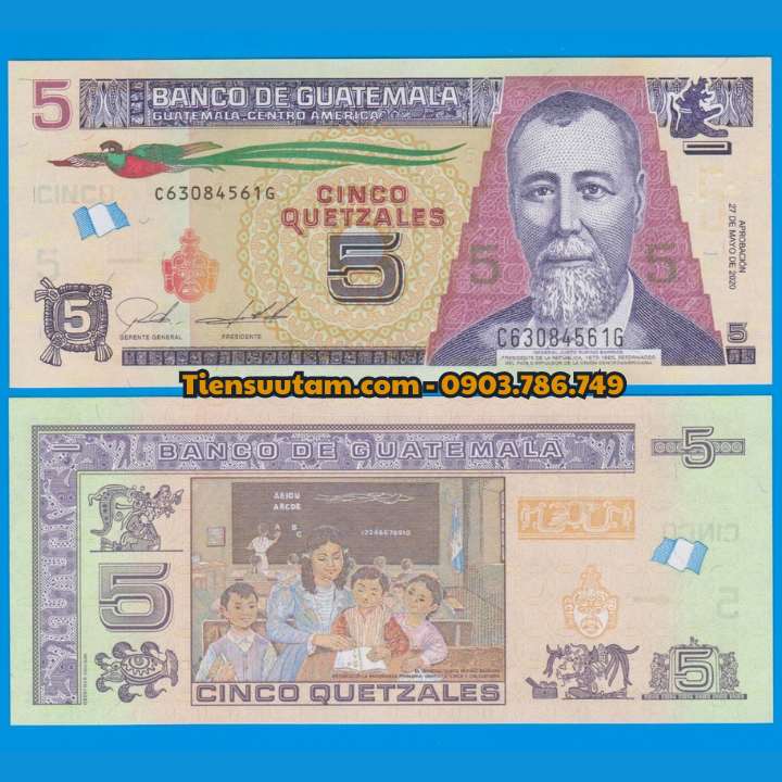 Guatemala 5 Quetzales 2020 UNC