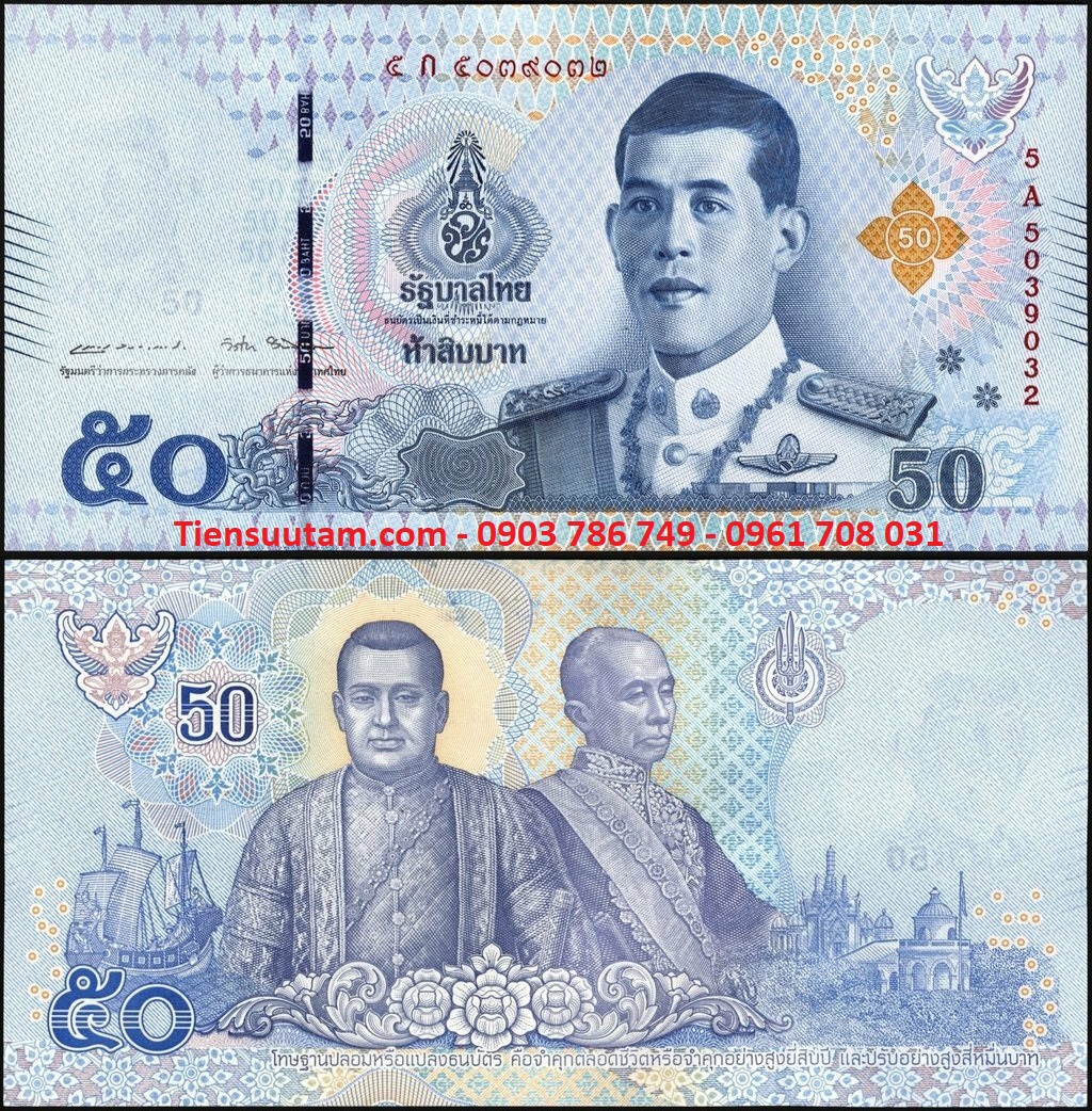 Tiền Sưu Tầm Thái Lan 50 Baht Polymer UNC