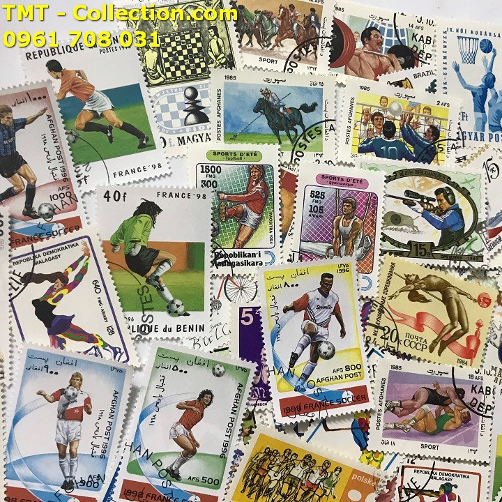 Bộ tem sưu tầm 100 tem chủ đề thể thao - TMT Collection.com