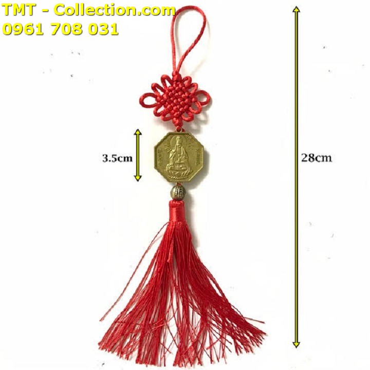 Dây treo phong thủy hình Bát Quái và Quan Âm Bồ Tát - TMT Collection.com