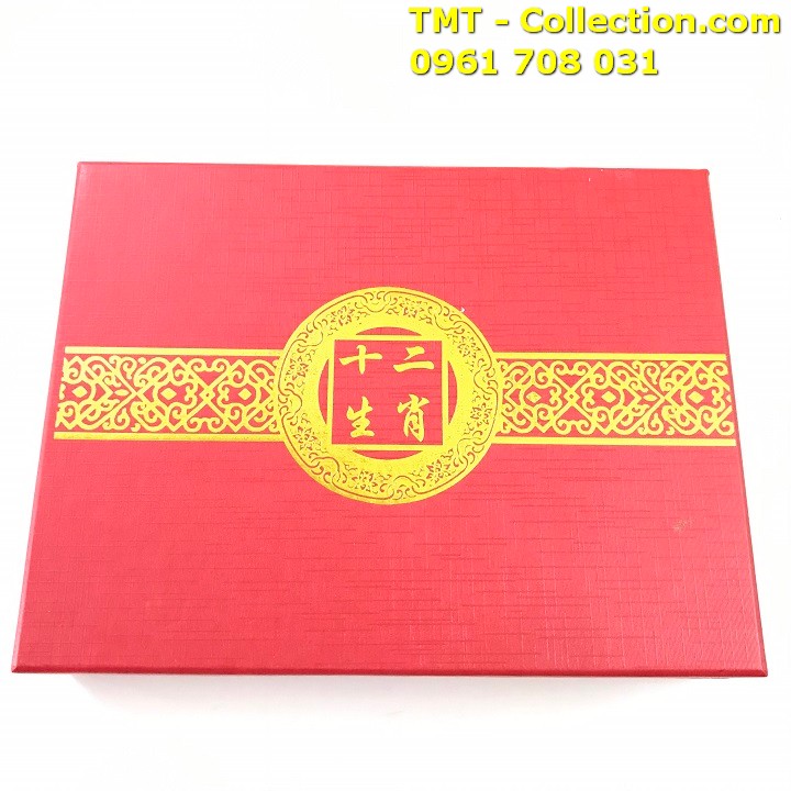 Hộp quà tặng tết 12 xu hình 12 con giáp hoàng đạo - TMT Collection