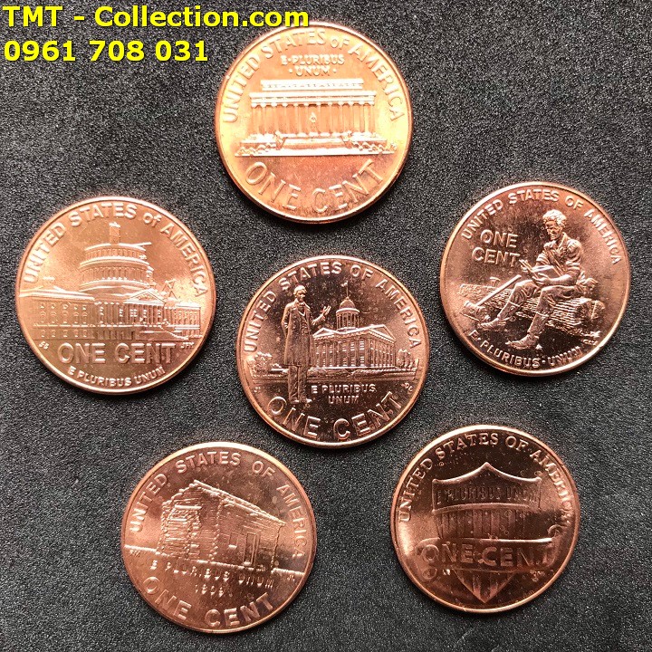 Bộ 6 xu Lincon 1 cent của Mỹ - TMT Collection.com