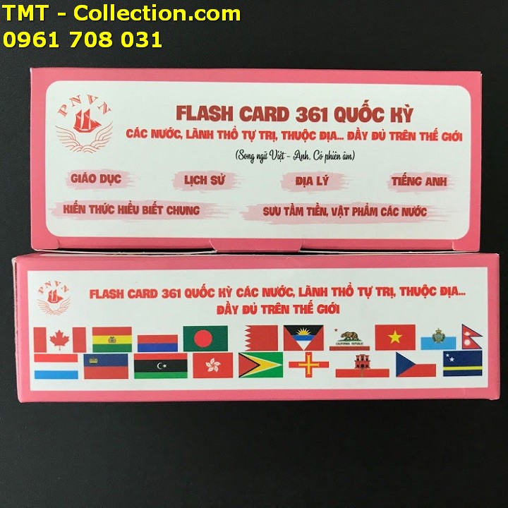 Bộ flash card 361 lá cờ quốc kỳ của các quốc gia vùng lãnh thổ - TMT Collection.com