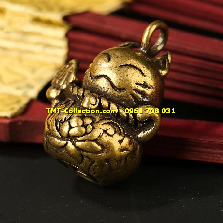 Tượng Đồng Móc Khóa Mèo Thần Tài - TMT Collection