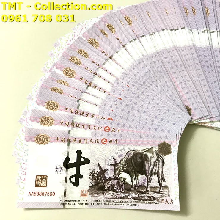 Tiền 100 Hình Con Trâu 2021 Của Trung Quốc - TMT Collection.com