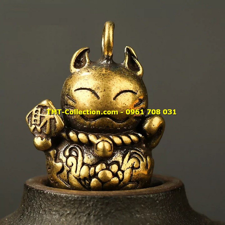 Tượng Đồng Móc Khóa Mèo Thần Tài - TMT Collection