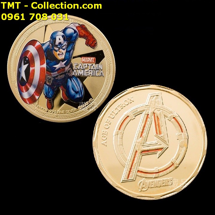 Xu Avengers Marvel Siêu Anh Hùng Captian America Vàng - TMT Collection.com