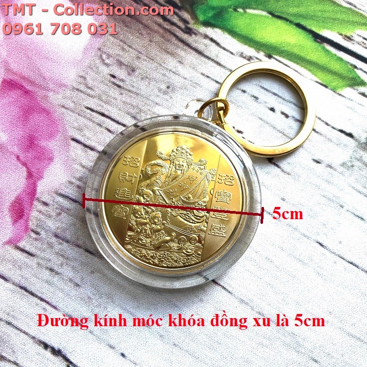 Móc khóa Xu Thần Tài Mạ Vàng Cá Chép - TMT Collection.com