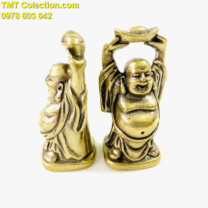 Tượng Đồng Phật Di Lạc Nâng Đỉnh Vàng - TMT Collection.com
