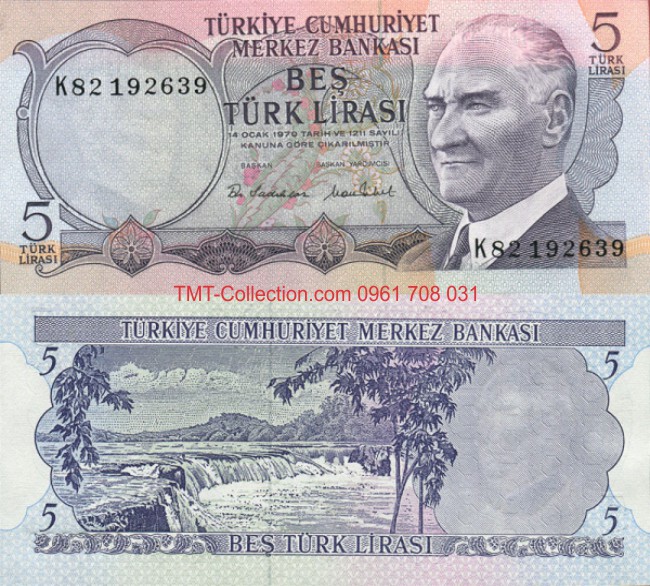 Turkey - Thổ Nhỉ Kỳ 5 Lira 1976 UNC