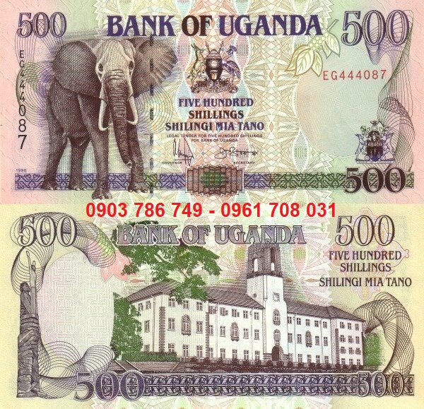 Tiền sưu tầm Uganda 500 Shillings 1996 UNC