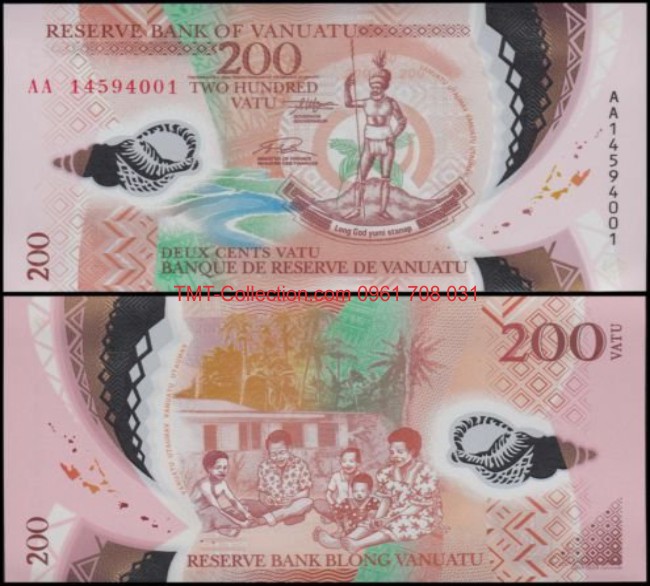 Vanuatu 200 Vatu 2014 UNC Polymer