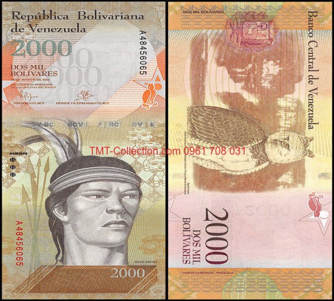 Venezuela 2000 Dos Mil Bolivares 2016 UNC