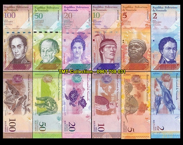 Bộ 6 tờ tiền của VENEZUELA