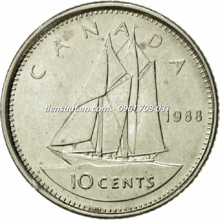 Mặt Trước Xu Canada 10 Cent 1969 - 1989