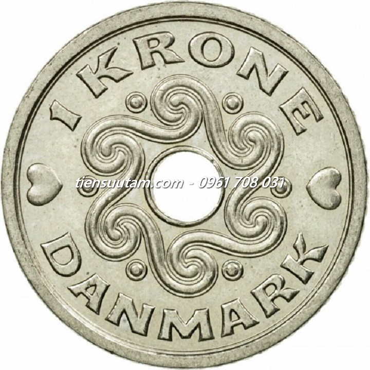 Mặt Sau Xu Denmark - Đan Mạch 1 Kroner 1992-2023