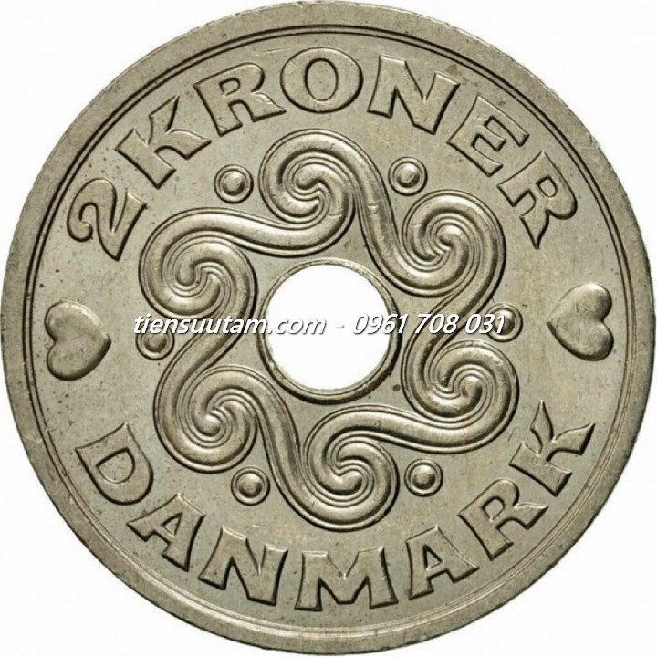 Mặt Sau Xu Denmark - Đan Mạch 2 Kroner 1992-2023