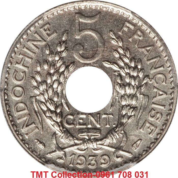 Xu Indochina-Đông Dương 5 Piastre 1938-1939